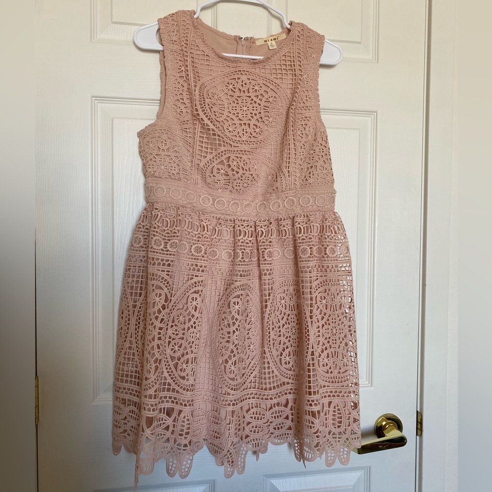 Blush lace dress